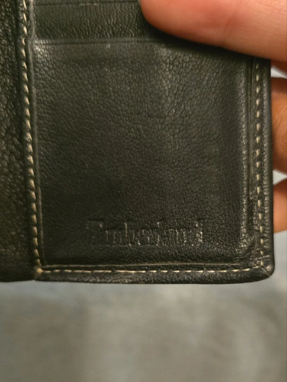 Timberland Black Leather Trifold Card Wallet